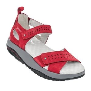 JAMBU Sedona Red Relax Foam Nubuck Leather Sandal Size 10
